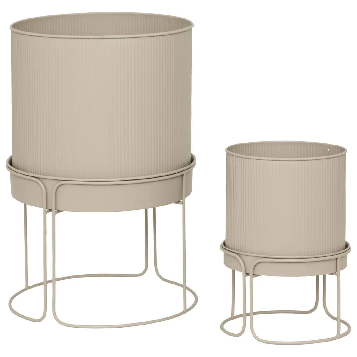 Atmosphera Pots De Fleurs|Décoration D'Extérieur*2 pots "Aze" Gris