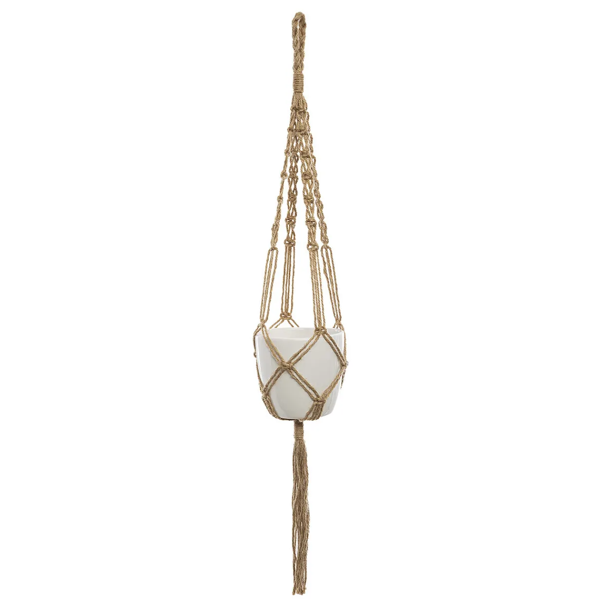 Atmosphera Pots De Fleurs*Pot suspendu jute Blanc