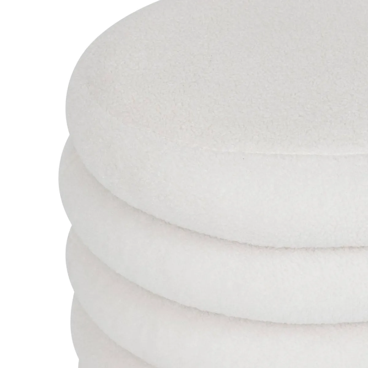 Atmosphera Voir Tout |Poufs*Pouf coffre bouclette "Giulia" Beige