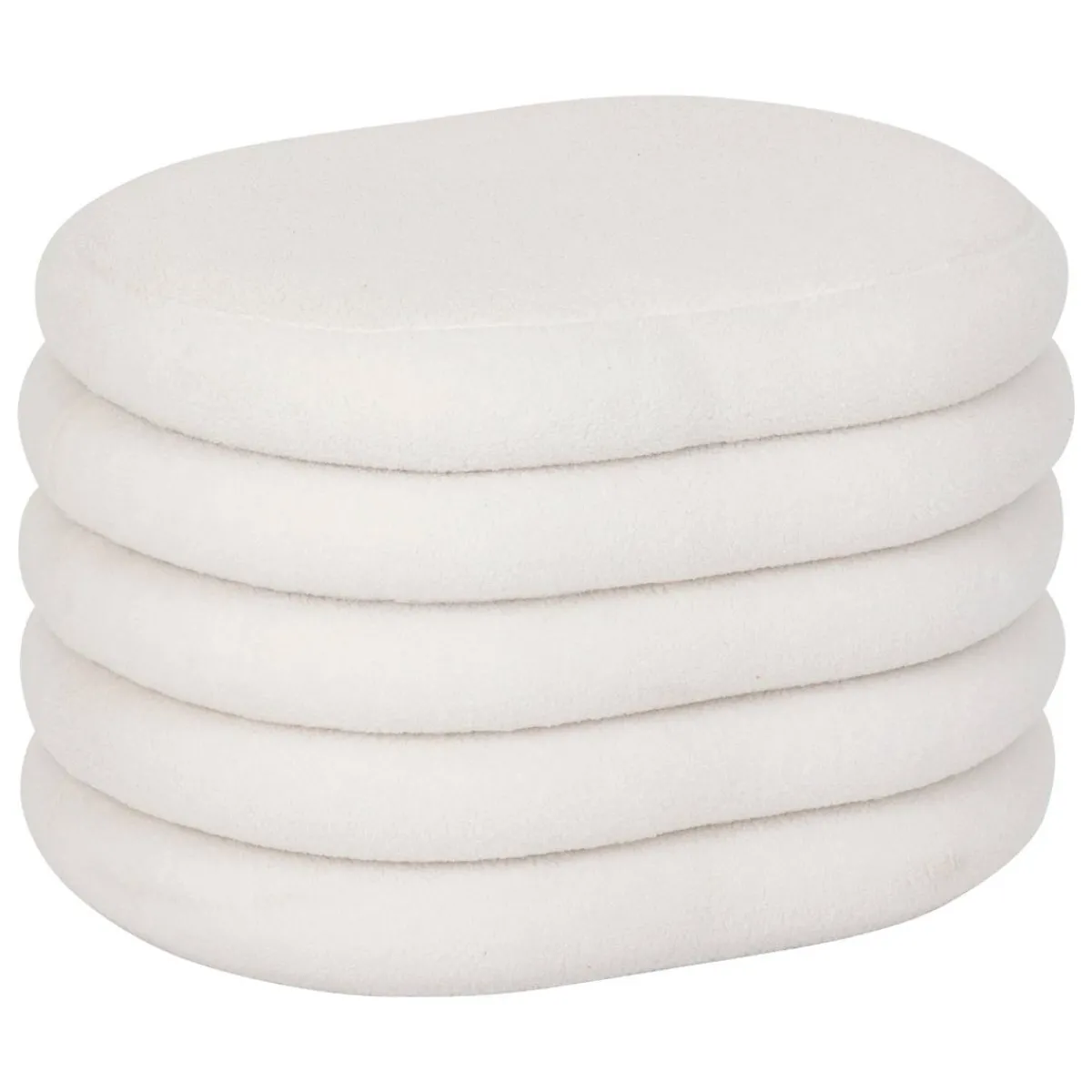 Atmosphera Voir Tout |Poufs*Pouf coffre bouclette "Giulia" Beige