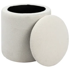 Atmosphera Poufs*Pouf coffre bouclette "Kaydi" Marron