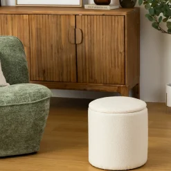 Atmosphera Poufs*Pouf coffre bouclette 