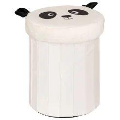 Atmosphera Coffres À Jouets*Pouf-coffre enfant Panda "Andy" NoiretBlanc