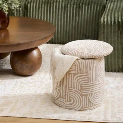 Atmosphera Poufs*Pouf coffre "Nubo" Beige