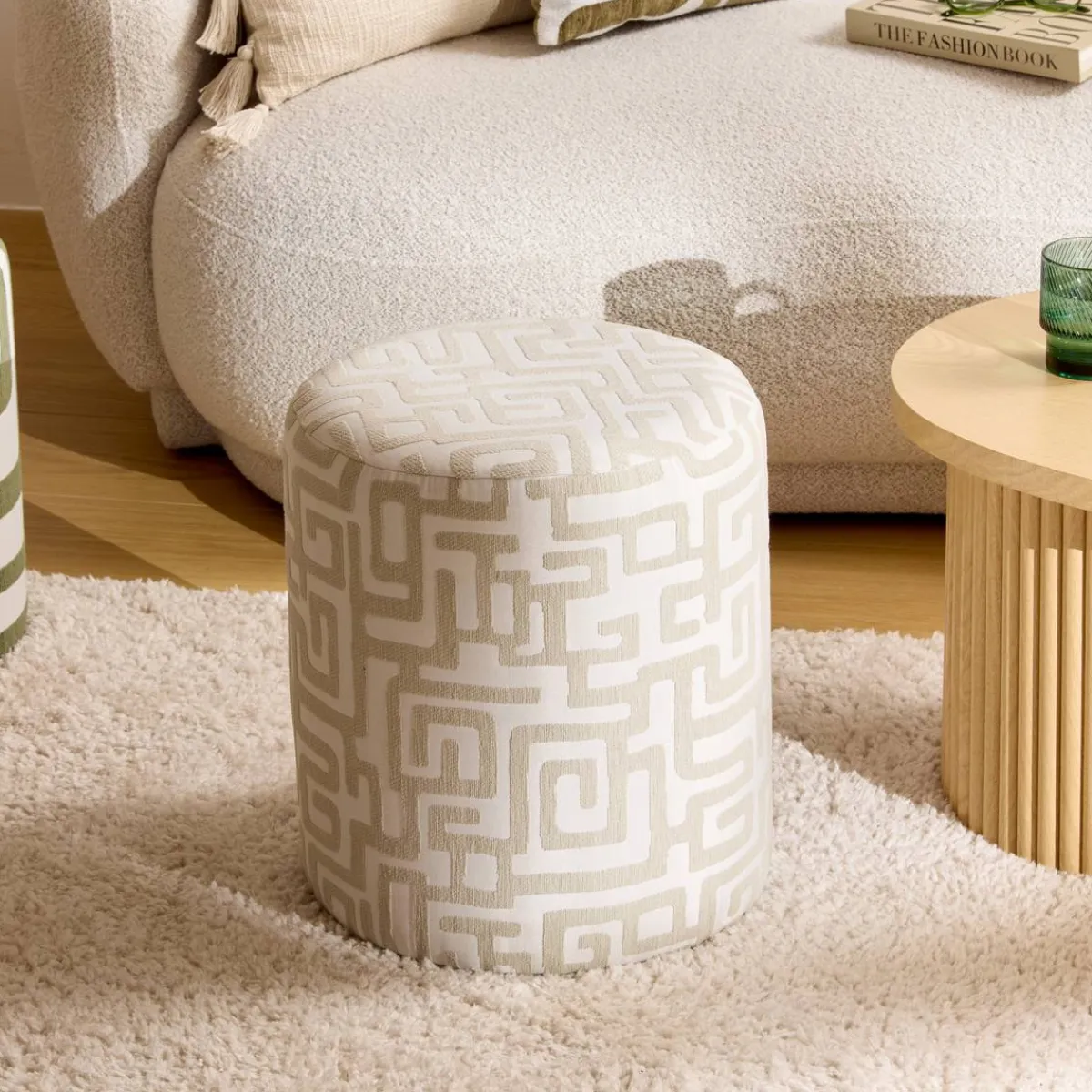 Atmosphera Poufs*Pouf "Delor" Ivoire