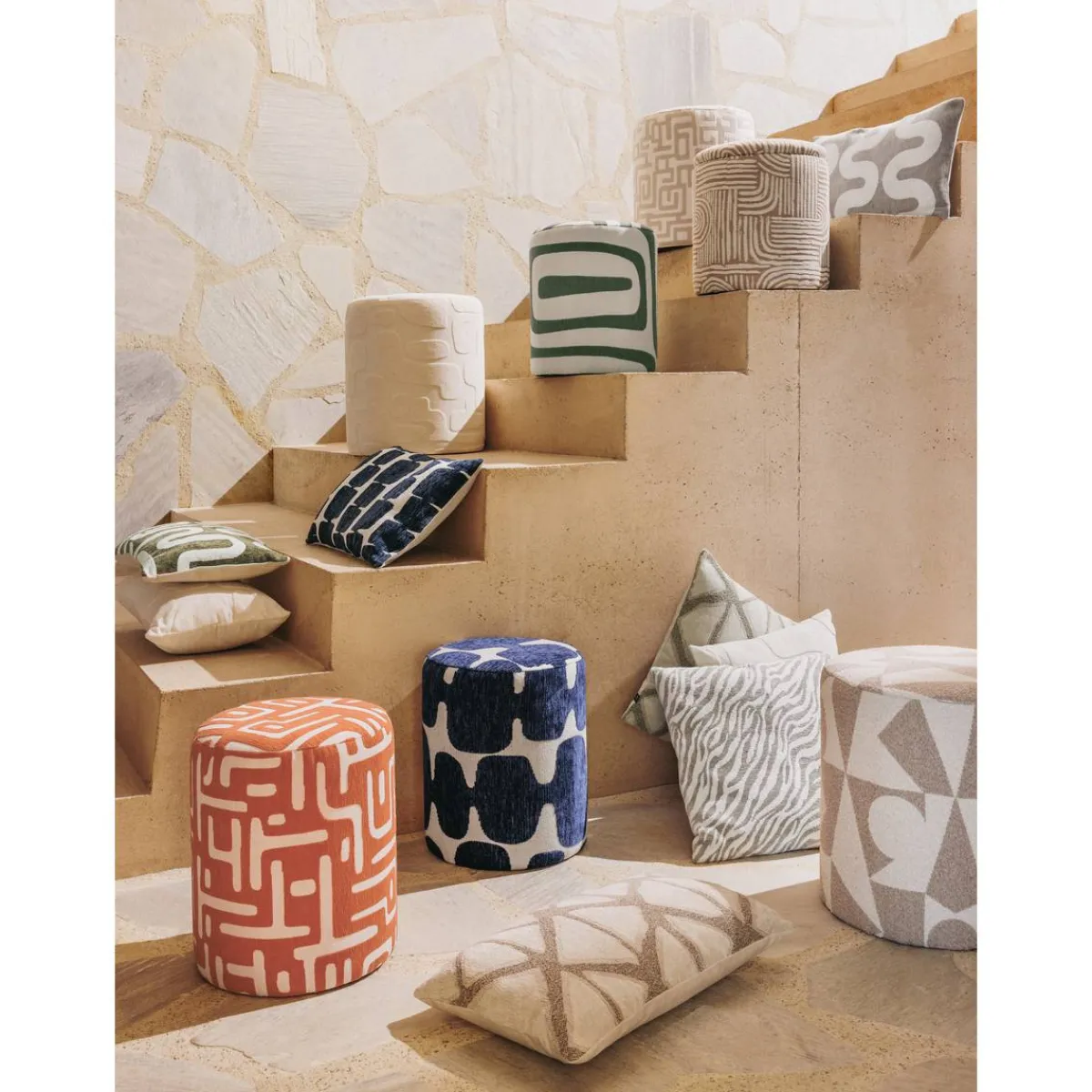 Atmosphera Poufs*Pouf "Delor" Ivoire