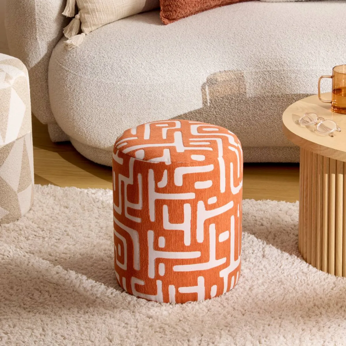 Atmosphera Poufs*Pouf "Delor" Blanc