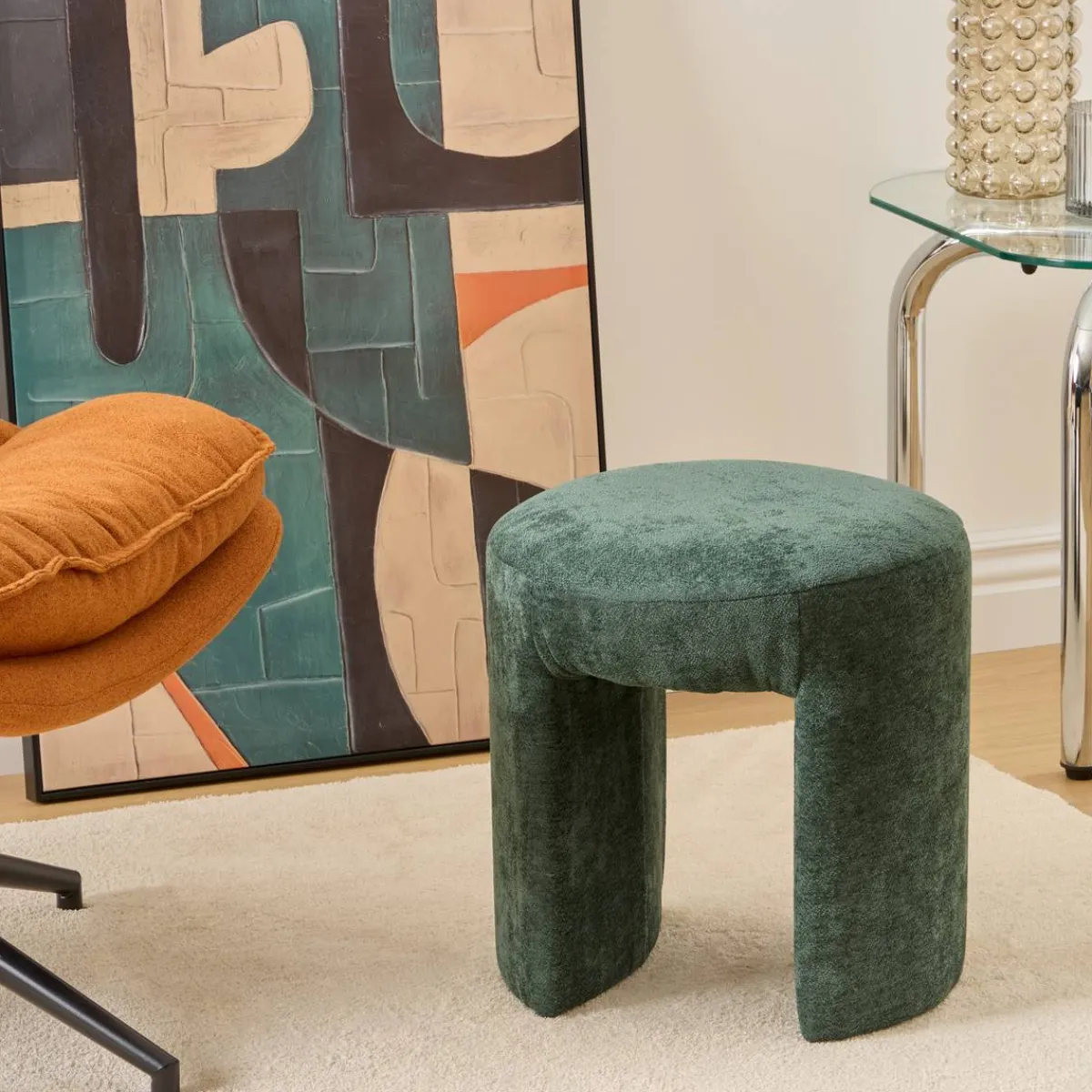 Atmosphera Poufs*Pouf "Jin" Blanc
