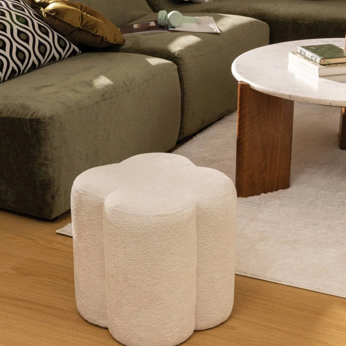 Atmosphera Poufs*Pouf "Lavon" Blanc