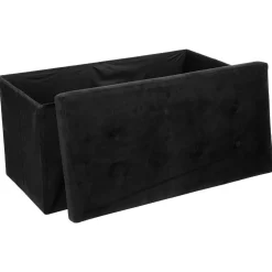 Atmosphera Poufs Pliants*Pouf pliant double "Lysandre" Noir