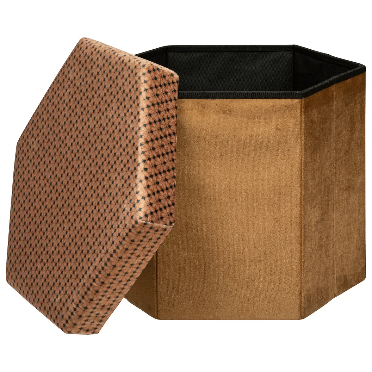 Atmosphera Poufs Pliants*Pouf pliant hexagonal "Jiling" Gris