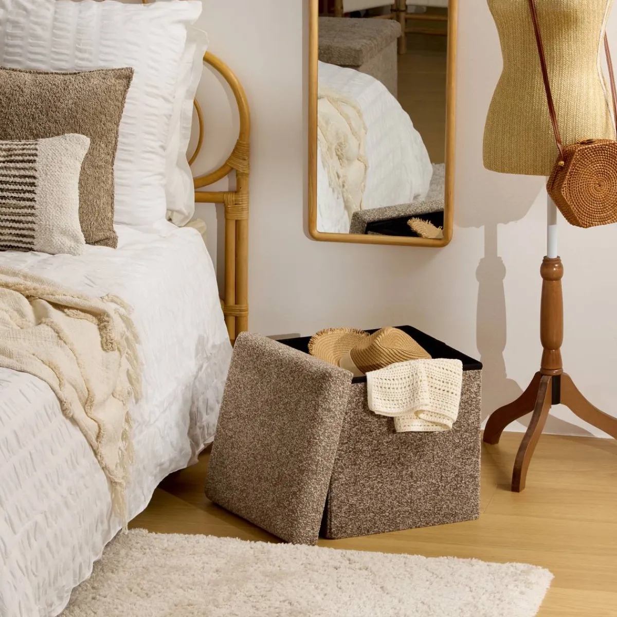 Atmosphera Poufs*Pouf pliant "Oxia" Noir