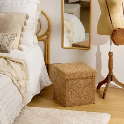Atmosphera Poufs*Pouf pliant "Oxia" Crème