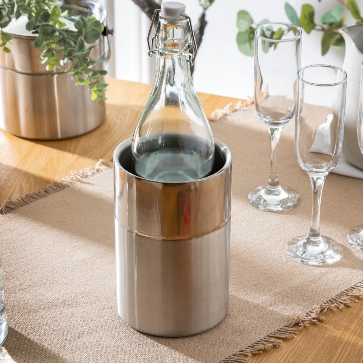 Atmosphera Accessoires Vin Et Cocktail*Rafraichisseur double paroi "Frai" Argent