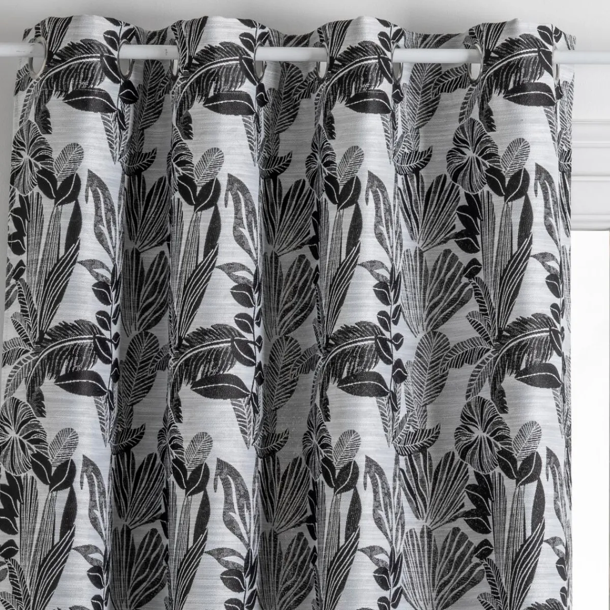 Atmosphera Rideaux*Rideau "Bejuco", motifs jacquard Gris