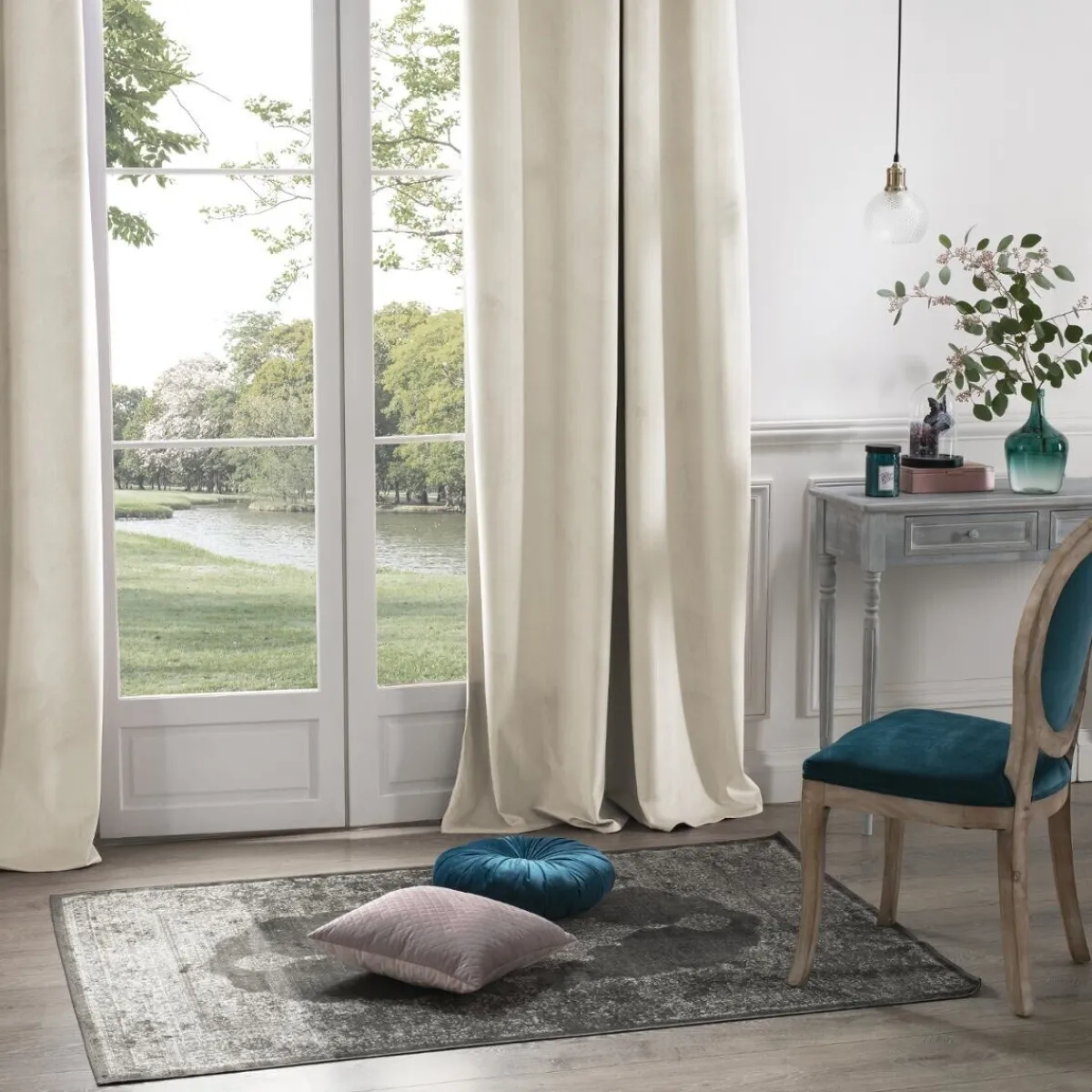 Atmosphera Rideaux Occultants*Rideau occultant "Dolce" velours Beige