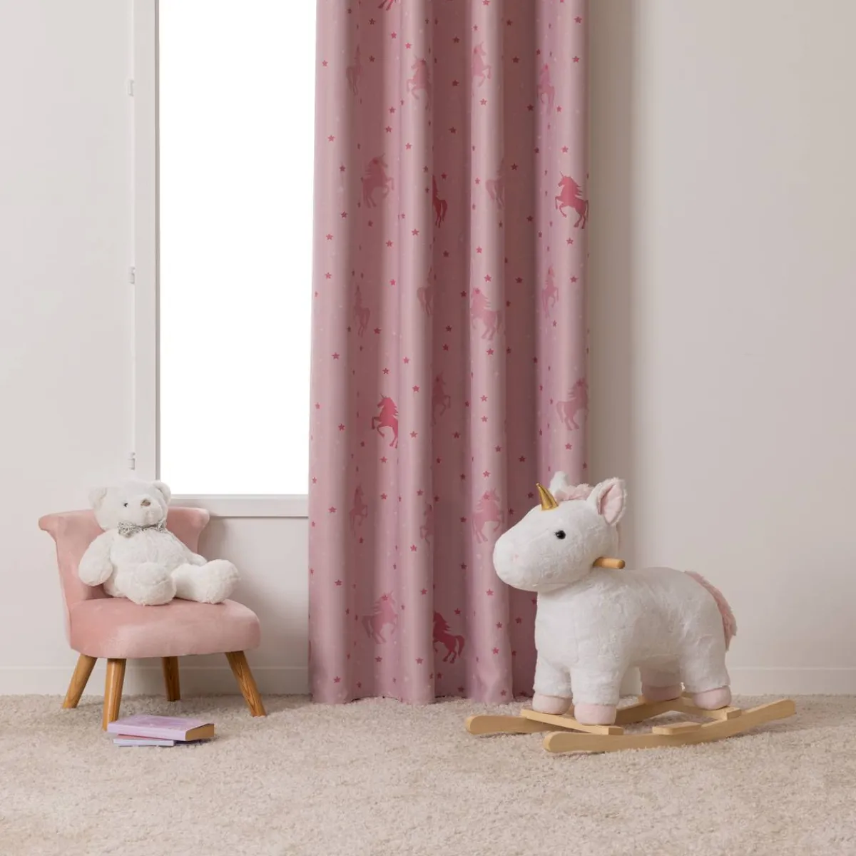 Atmosphera Rideaux Enfant*Rideau occultant enfant "Licorne" Roseclair