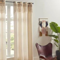 Atmosphera Rideaux*Rideau "Rituality" , macramé Vertkaki