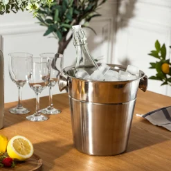 Atmosphera Accessoires Vin Et Cocktail*Seau à champagne double paroi "Champagne" Acacia
