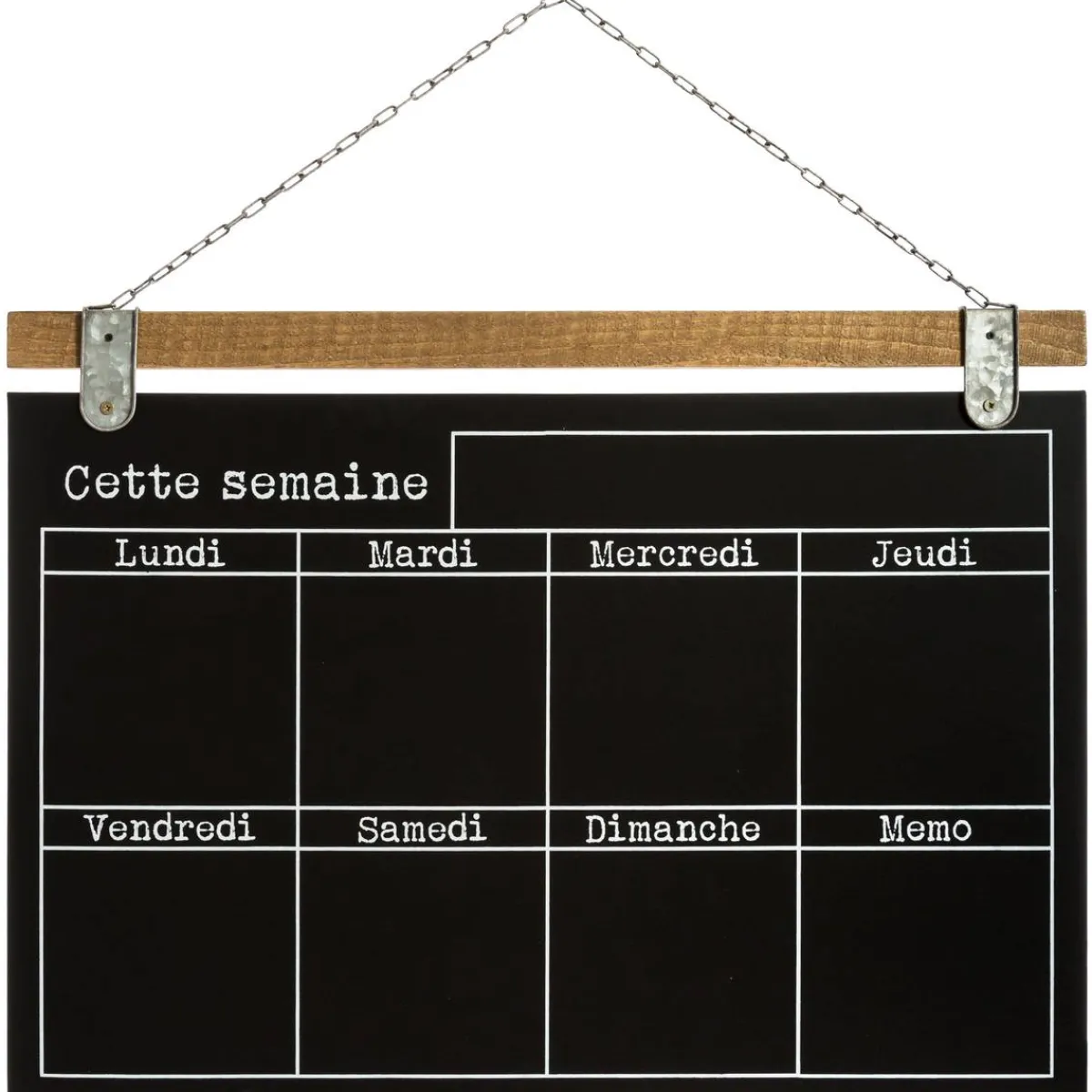 Atmosphera Décoration En Bois*Semainier ardoise "Micha" Beige2