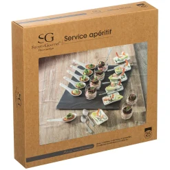 Atmosphera Set Apéritifs*Service apéritif carré 25 pièces 