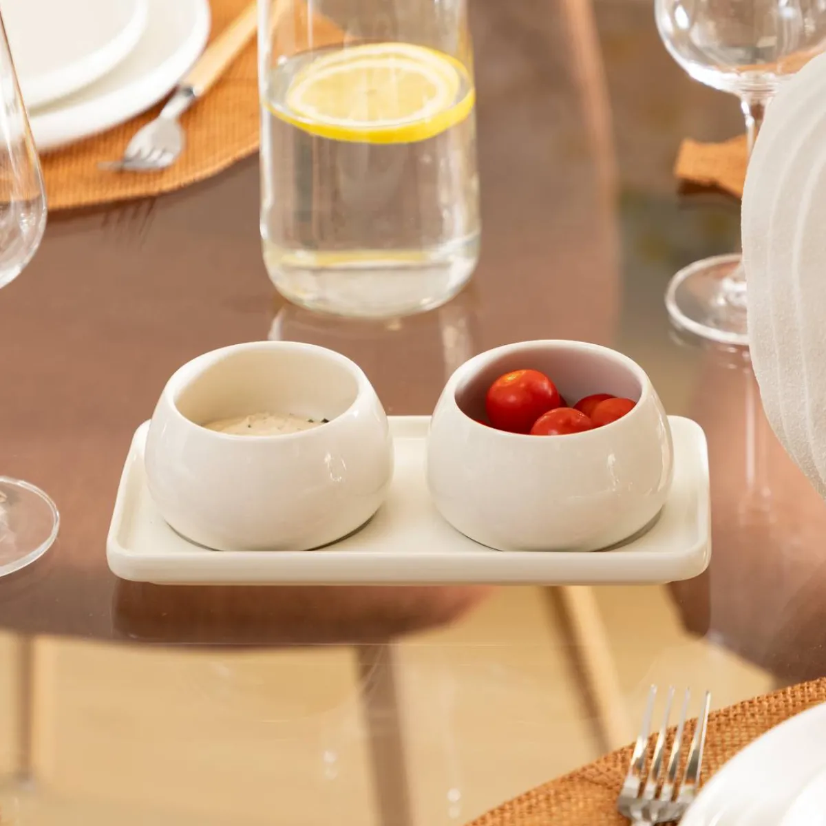Atmosphera Set Apéritifs*Service apéritif "Nora" Blanc