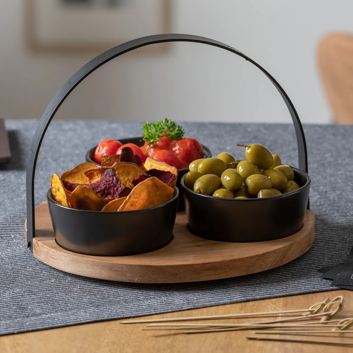Atmosphera Set Apéritifs*Service apéritif 4 pièces "Mina" Blanc