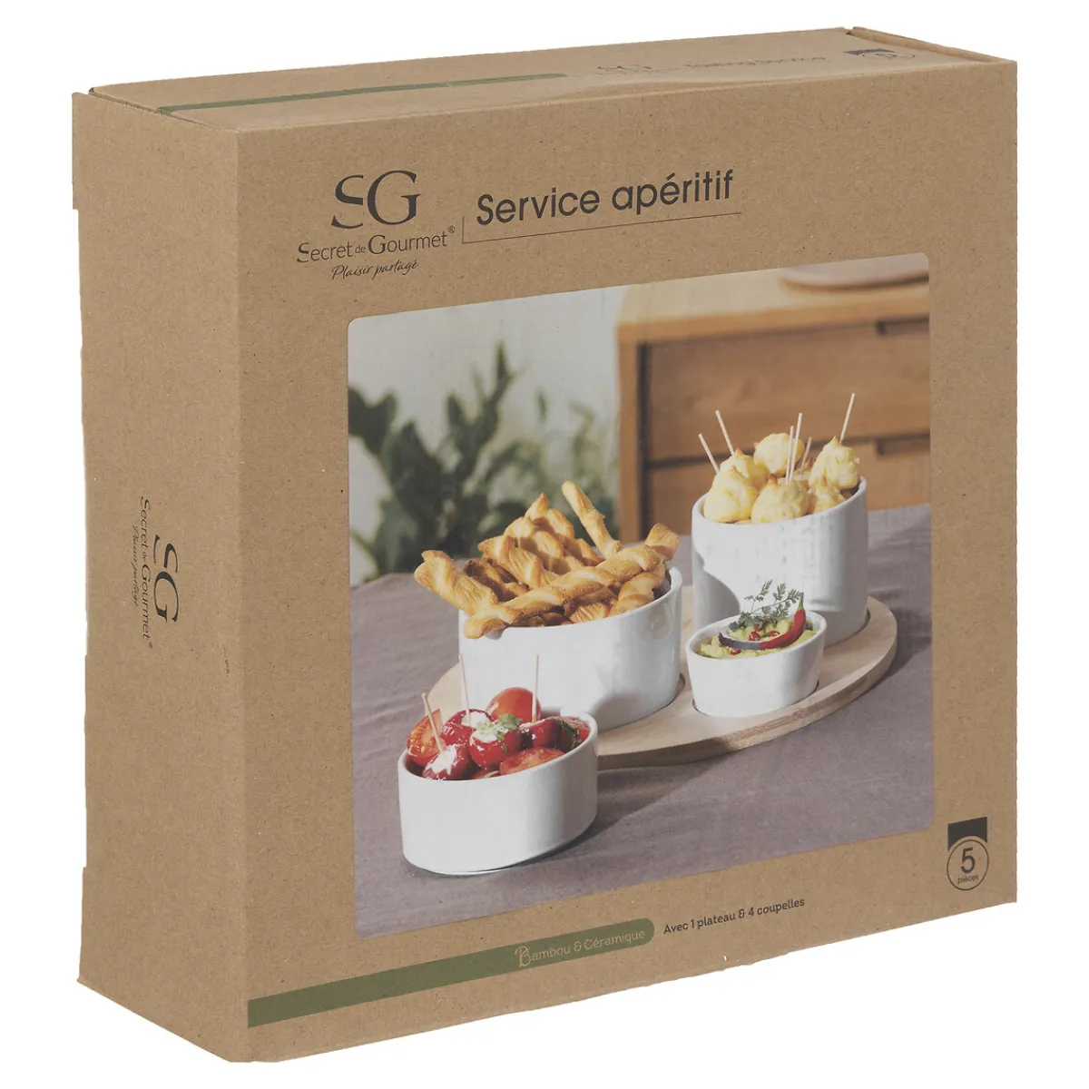 Atmosphera Set Apéritifs*Service apéritif 5 pièces "Rio" Noir