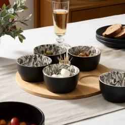 Atmosphera Set Apéritifs*Service apéritif 7 pièces  "White Floral" Jaune