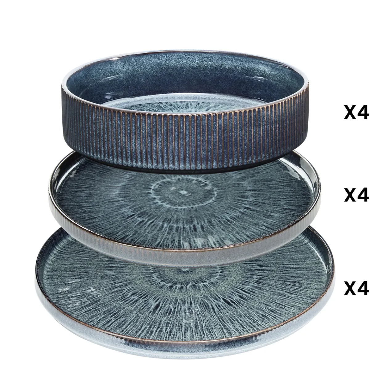 Atmosphera Assiettes Plates|Services De Vaisselle*Service de table "Eva" Vertclair