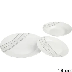Atmosphera Services De Vaisselle*Service de table  "Lignes" Blanc