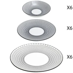 Atmosphera Services De Vaisselle*Service de table "Lunis" Noir2