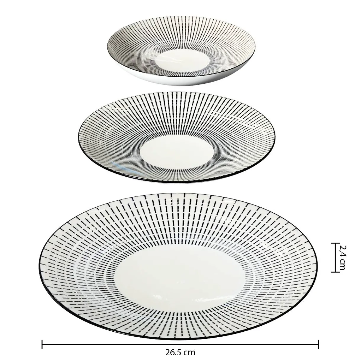 Atmosphera Services De Vaisselle*Service de table "Lunis" Noir2