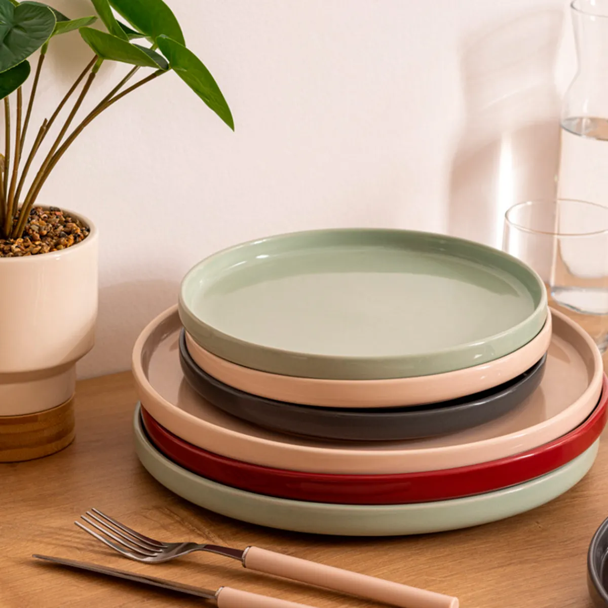 Atmosphera Assiettes Plates|Services De Vaisselle*Service de table "Marie" Beige