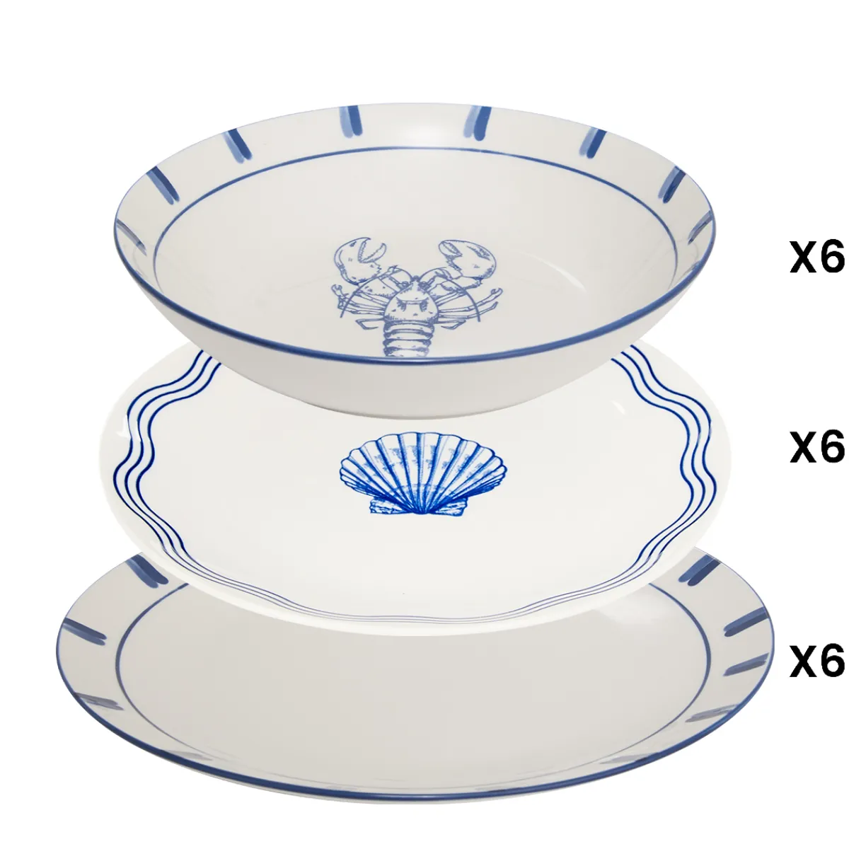 Atmosphera Assiettes Plates|Services De Vaisselle*Service de table "Oceania" Bleu