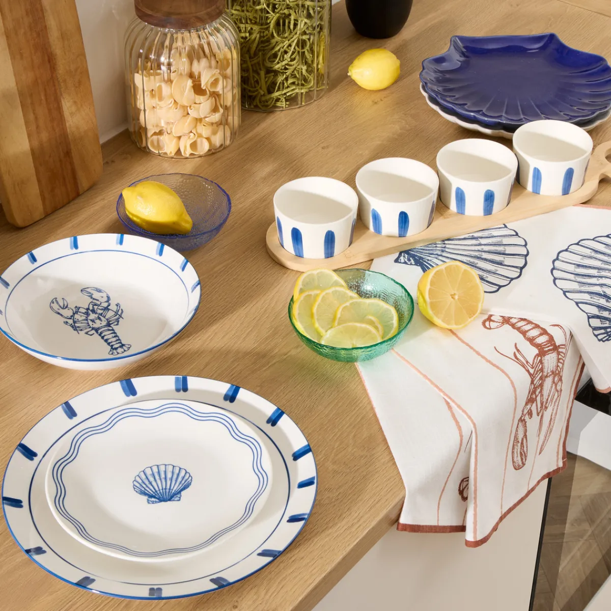 Atmosphera Assiettes Plates|Services De Vaisselle*Service de table "Oceania" Bleu