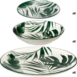 Atmosphera Services De Vaisselle*Service de table  "Palme" Noir