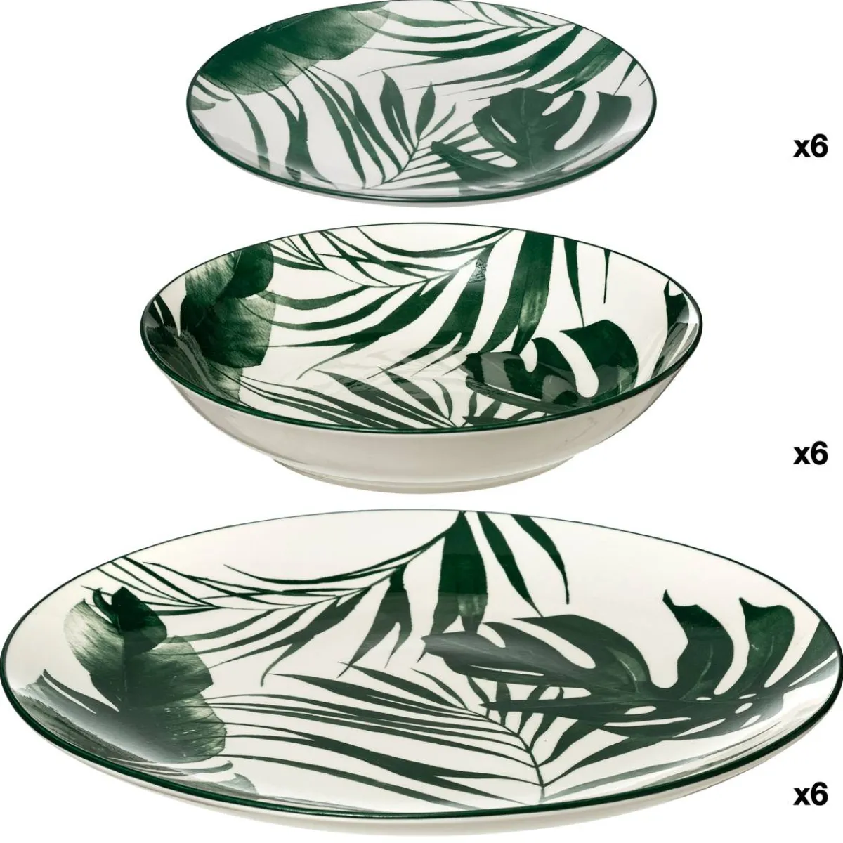 Atmosphera Services De Vaisselle*Service de table "Palme" Noir