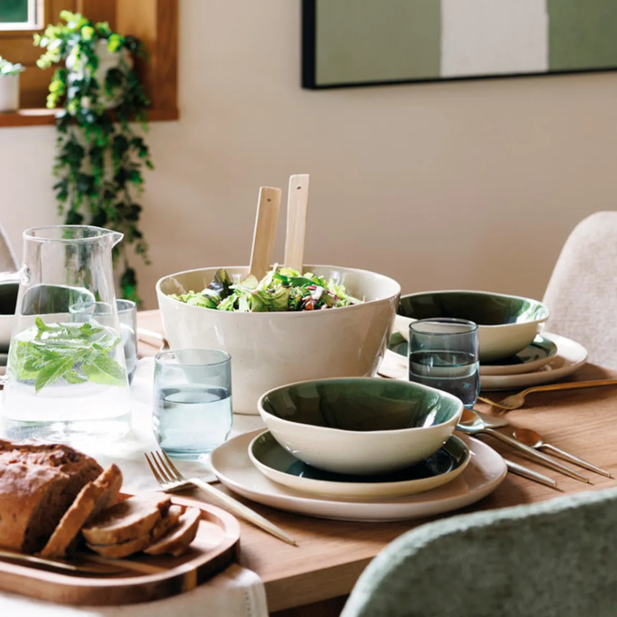 Atmosphera Services De Vaisselle*Service de table "Wonja" Blanc