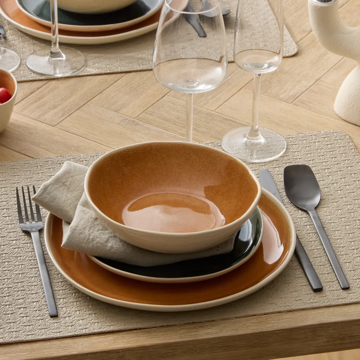 Atmosphera Assiettes Plates|Services De Vaisselle*Service de table "Wonja" Vertclair