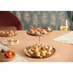 Atmosphera Plats De Service, Présentoirs*Serviteur  "Mina" Marron