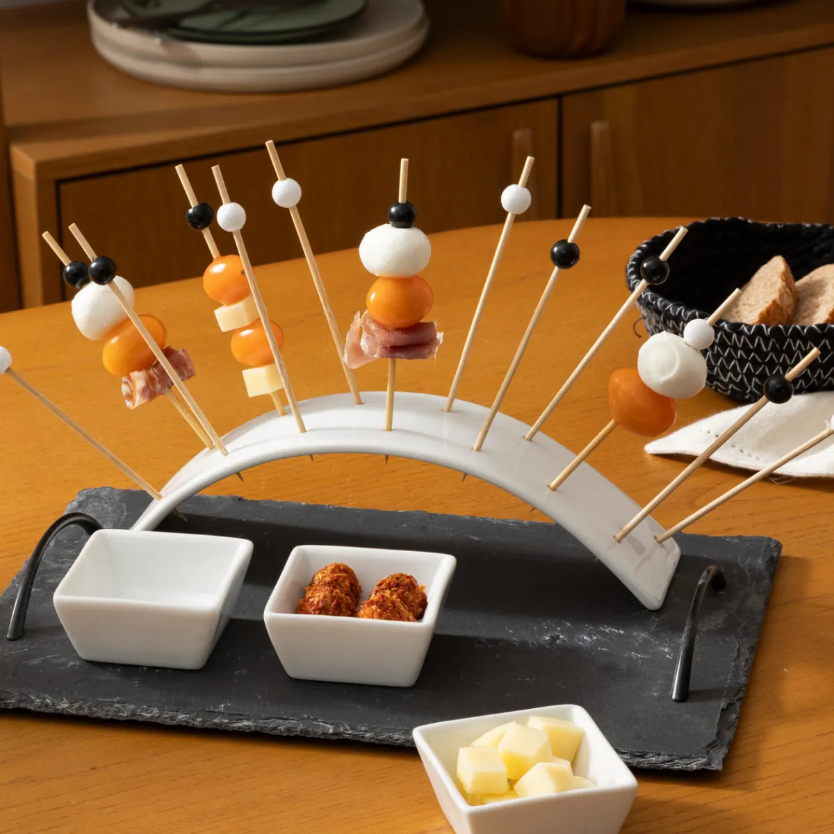 Atmosphera Set Apéritifs*Set apéritif arc 5 pièces "Ardoise" Blanc