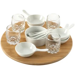Atmosphera Set Apéritifs*Set apéritif tournant 14 pièces "Rio" NoiretBlanc