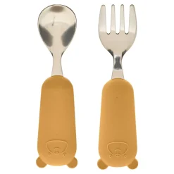 Atmosphera Accessoires Bébé*Set couverts enfant "Yum" Ocre