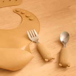 Atmosphera Accessoires Bébé*Set couverts enfant "Yum" Ocre