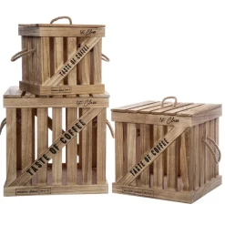 Atmosphera Malles|Voir Tout *Set de 3 boîtes cagettes "Colonial" Multicolore