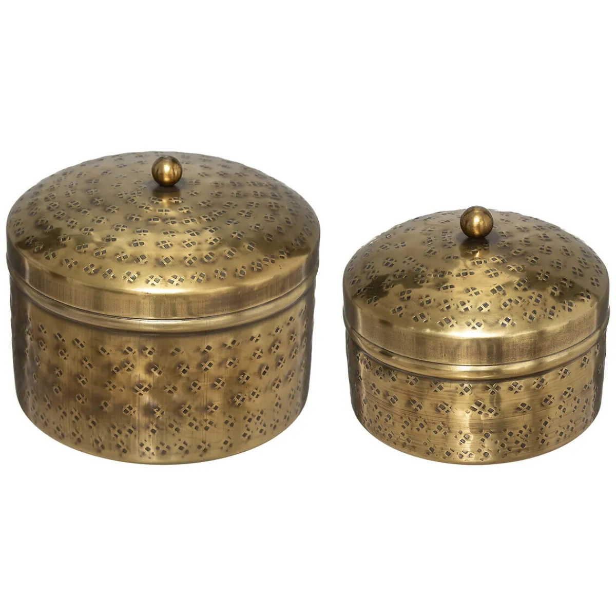 Atmosphera Voir Tout |Boites De Rangement*Set de 2 boîtes "Oasis", métal Blanc