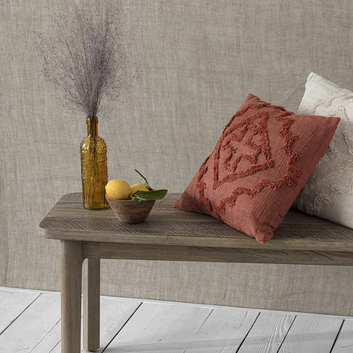 Atmosphera Vases*Set de 3 bouteilles "Folk" Ambre