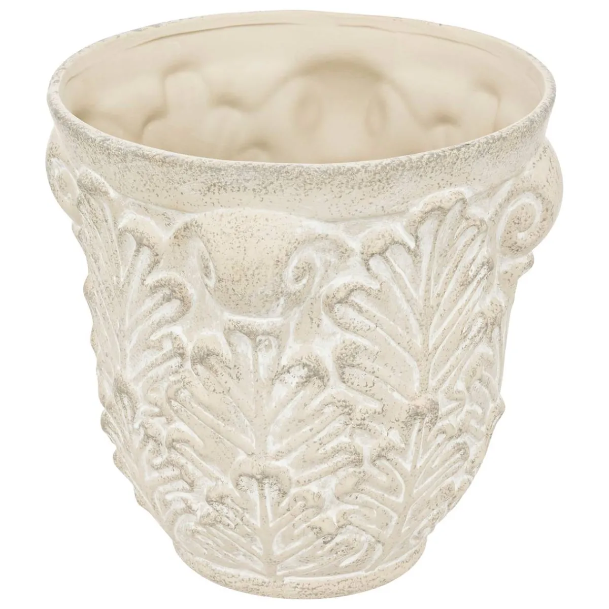 Atmosphera Pots De Fleurs*Set de 2 cache-pots "Little cottage" Blanc