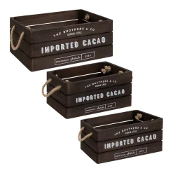 Atmosphera Boites De Rangement*Set de 3 cagettes bois 